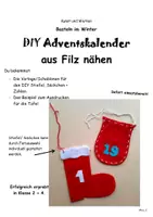 Vorschau - Mal- und Bastelvorlagen - Kunst und Werken: DIY Adventskalender aus Filz nähen - Deckblatt