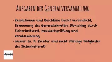 Vorschau - Präsentationen/Tafelbilder - Stundenentwurf: Generalversammlung der UN - Präsentation - Seite 1