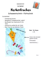 Vorschau - Stundenentwürfe - Kunst im Herbst: Herbstdrache (Schwammtechnik+ Falttechnik) - Deckblatt