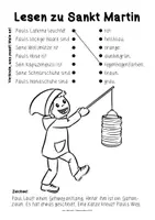 Vorschau - Arbeitsblätter - Lesen zu Sankt Martin (Klassen 2 und 3) - Seite 1