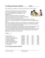Vista previa - Tarjetas / Manipulativos - English Past Tense Reading: What did you do on the weekend? (Irregular Verbs) - Portada
