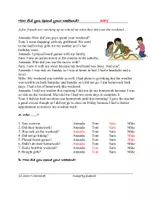 Vista previa - Tarjetas / Manipulativos - English Past Tense Reading: What did you do on the weekend? (Irregular Verbs) - página 1