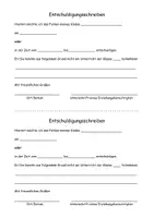 Vorschau - Anderer Materialtyp - Entschuldigung für fehlende Kinder "blanko" - Deckblatt