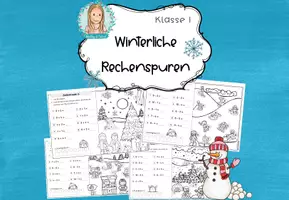 Vorschau - Arbeitsblätter - Rechenspuren Winter Paket Klasse 1-4 | Mathematik Grundschule - Seite 1