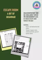 Vorschau - Arbeitsblätter - Escape Room - A bit of Grammar - Deckblatt