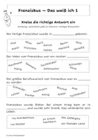 Vorschau - Arbeitsblätter - Franz von Assisi - Das weiß ich - Seite 2