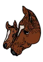 Vorschau - selbst erstellte Cliparts/Grafiken - Pferde Tiermotiv (Bildkarte, Poster Malen & Zeichnen, Malvorlagen, Tiere Kunst) - Deckblatt