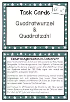 Vorschau - Aufgabenkarten - Task Cards Quadratzahlen und Quadratwurzeln - Seite 1