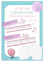 Vorschau - Arbeitsblätter - Zahlenstrahl 100000 - Legematerial und Arbeitsblätter - Deckblatt