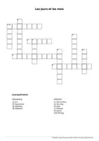 Vorschau - Arbeitsblätter - Französisch Vokabelarbeit Kreuzworträtsel Wochentage und Monate - Deckblatt