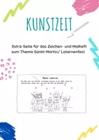 Vorschau - Mal- und Bastelvorlagen - Kunstzeit -Heft/ Extra-Seite Sankt Martin/ Laternenfest - Deckblatt
