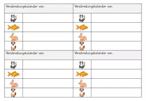 Vorschau - Anderer Materialtyp - Verabredungskalender Tiere Deutsch - Seite 1
