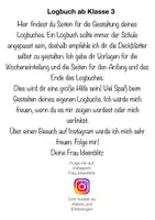 Vorschau - Lehrpläne/Lehrermaterial - Logbuch Klasse 3 und 4 Vorlagen Hausaufgabenheft Planer - Seite 1