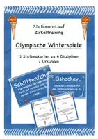 Vorschau - Stationenlernen - Olympische Winterspiele - Sportunterricht - Zirkel - Deckblatt