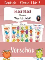Vorschau - Arbeitsblätter - Vorschau - Wer bin ich? - Leserätsel - Monster - Deckblatt