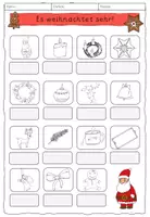 Vorschau - Arbeitsblätter - Weihnachtliches Silbenschwingen DaZ/Vorschule/Klasse 1 - Seite 1