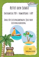 Vorschau - Spiele - Rettet den Schatz App Interaktive PDF / PowerPoint Spiel Smartboard Quiz - Deckblatt