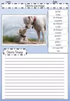 Aperçu - Feuilles d'exercices - Décrire une image: les animaux, feuilles de travail (éditable) - (allemand-français) - Page 2