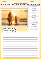 Aperçu - Feuilles d'exercices - Décrire une image: les vacances, feuilles de travail (éditable) (allemand-français) - Page 2