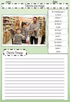 Aperçu - Feuilles d'exercices - Décrire une image: le shopping, feuilles de travail (éditable) - Page 2