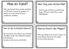 Vorschau - Aufgabenkarten - 24 Frage- und Antwortkarten (Sachunterricht, Allgemeinbildung, Vertretungsstunde) - Seite 1
