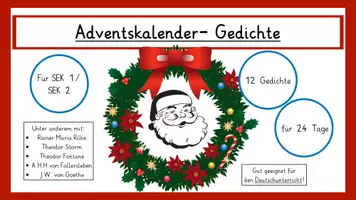 Vorschau - Quiz - Gedichte-Adventskalender für die SEK1 und SEK2 - Deckblatt