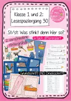 Vorschau - Arbeitsblätter - 1. Klasse: Lesespaziergang 30 - St und st: Was stinkt denn hier so? Grundschrift UND Druckschrift (Jahrgangsmischung) - Deckblatt