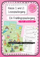 Vorschau - Arbeitsblätter - 2. Klasse: Lesespaziergang - Ein Frühlingsspaziergang - Grundschrift UND Druckschrift - Deckblatt
