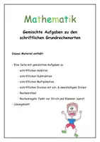 Vorschau - Arbeitsblätter - Gemischte Aufgaben schriftliche Grundrechenarten Klasse 5 - Deckblatt