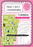 Vorschau - Arbeitsblätter - 2. Klasse: Lesespaziergang Frühblüher Grundschrift UND Druckschrift 1. und 2. Klasse, Jahrgangsmischung - Deckblatt