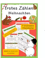 Vorschau - Arbeitsblätter - Erstes Zählen Weihnachten Vorschule/Klasse 1 - Deckblatt