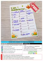 Vorschau - Arbeitsblätter - "I'm thankful for... " activity - Seite 1