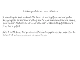 Vorschau - Merkblätter - Verben im Präteritum/Vergangenheit I TAFELMATERIAL - Seite 1
