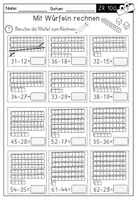 Vorschau - Arbeitsblätter - Zweistellige Subtraktion mit ZÜ - Zahlenraum 100 - Arbeitsblätter und Spiele - Seite 1