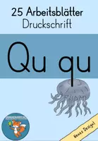 Vorschau - Arbeitsblätter - Arbeitsblätter Buchstabe Qu Druckschrift Wochenplan Buchstabeneinführung - Deckblatt