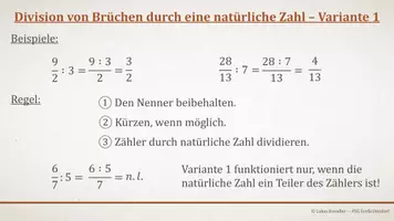 Vorschau - Präsentationen/Tafelbilder - Tafelbilder - Division von Brüchen - Seite 1