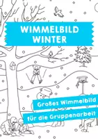 Vorschau - Mal- und Bastelvorlagen - Wimmelbild - Winter - Deckblatt