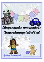Vorschau - Arbeitsblätter - Längenmaße umwandeln (Umrechnungstabellen) - Deckblatt