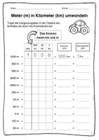 Vorschau - Arbeitsblätter - Längenmaße umwandeln (Umrechnungstabellen) - Seite 1