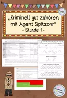 Vorschau - Stundenentwürfe - "Kriminell gut zuhören mit Agent Spitzohr" - Stunde 1 - Deckblatt