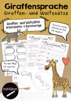 Vorschau - Arbeitsblätter - Giraffensprache | Giraffen-und Wolfssätze unterscheiden - Deckblatt