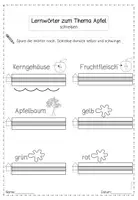 Vorschau - Arbeitsblätter - Paket Lernwörter zum Thema Apfel lesen und schreiben - Seite 1