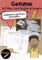 Vorschau - Arbeitsblätter - Gefühle | Gefühle und Beobachtungen, Gefühlewürfel - Deckblatt