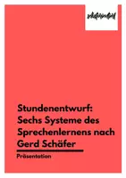 Vorschau - Stundenentwürfe - Stundenentwurf: Sechs Systeme des Sprechenlernens nach Gerd Schäfer - Präsentation - Deckblatt