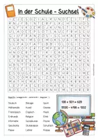 Vorschau - Arbeitsblätter - In der Schule - Suchsel (Buchstabengitter) - Deckblatt