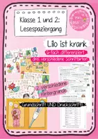 Vorschau - Arbeitsblätter - 2. Klasse: Lesespaziergang Winter - Lilo ist krank/ Lilo hat Grippe in Grundschrift UND Druckschrift UND AW Straight - Deckblatt
