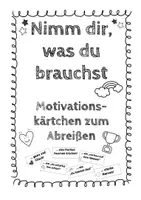 Vorschau - Anderer Materialtyp - Nimm dir, was du brauchst - Motivationskärtchen zum Abreißen - Deckblatt