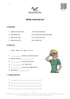 Aperçu - Feuilles d'exercices - Deutschfuchs A1 - 4 - Woher kommst du? - Page de couverture