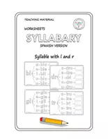 Vista previa - Hojas de trabajo - SYLLABARY L AND R LOWER LETTERS - Portada
