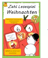Vorschau - Spiele - Zahl-Lese-Spiel Weihnachten Vorschule/Klasse1 - Deckblatt